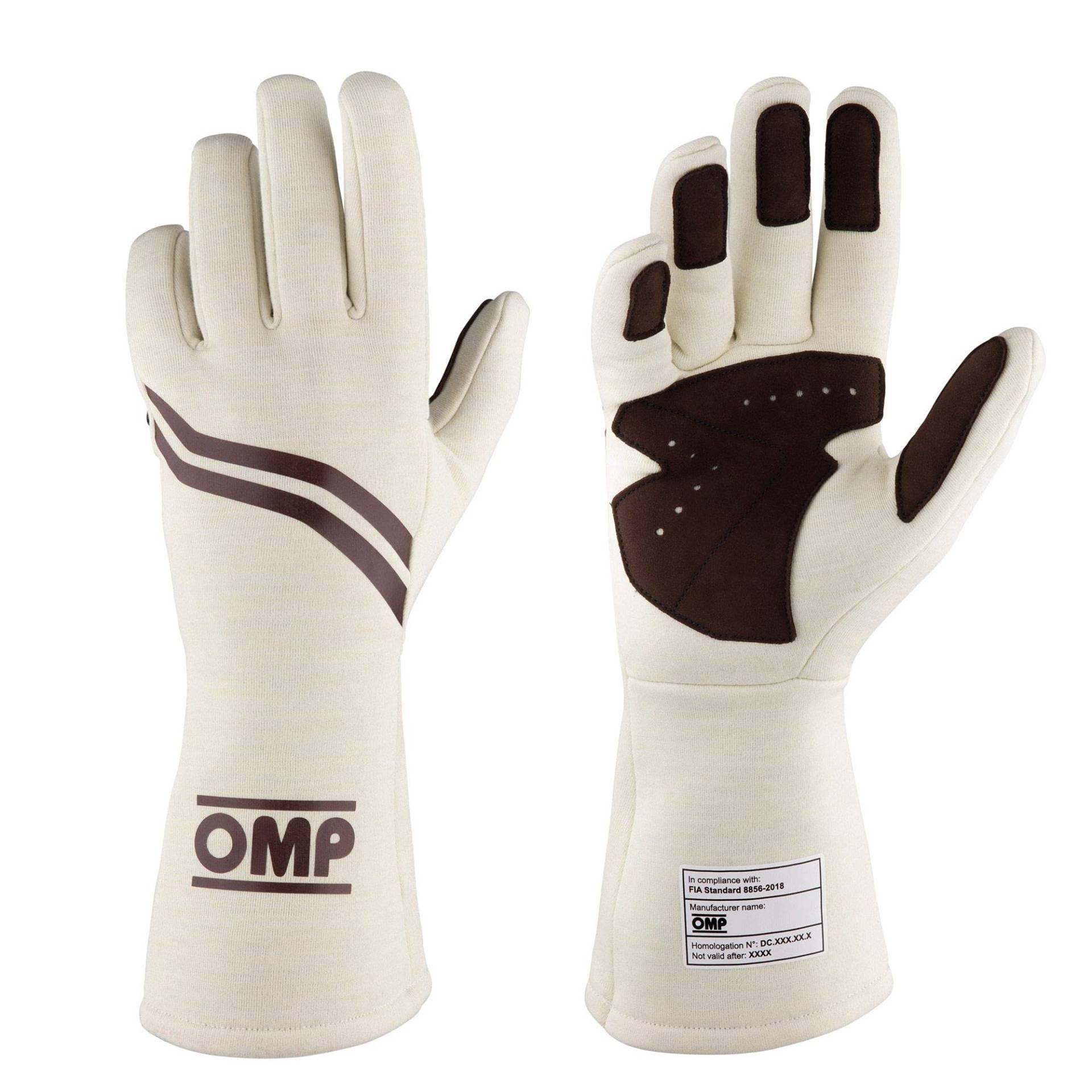 Omp Dijon My2021 Handschuhe, Braun, Größe M FIA 8856-2018 von OMP