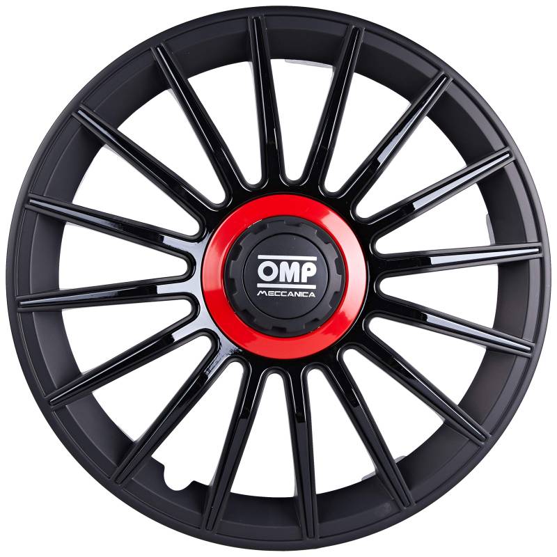 OMP OMP1318 Formula Universal 4 Stück Radkappen, Schwarz/Rot, 4 Stück, 13" von OMP