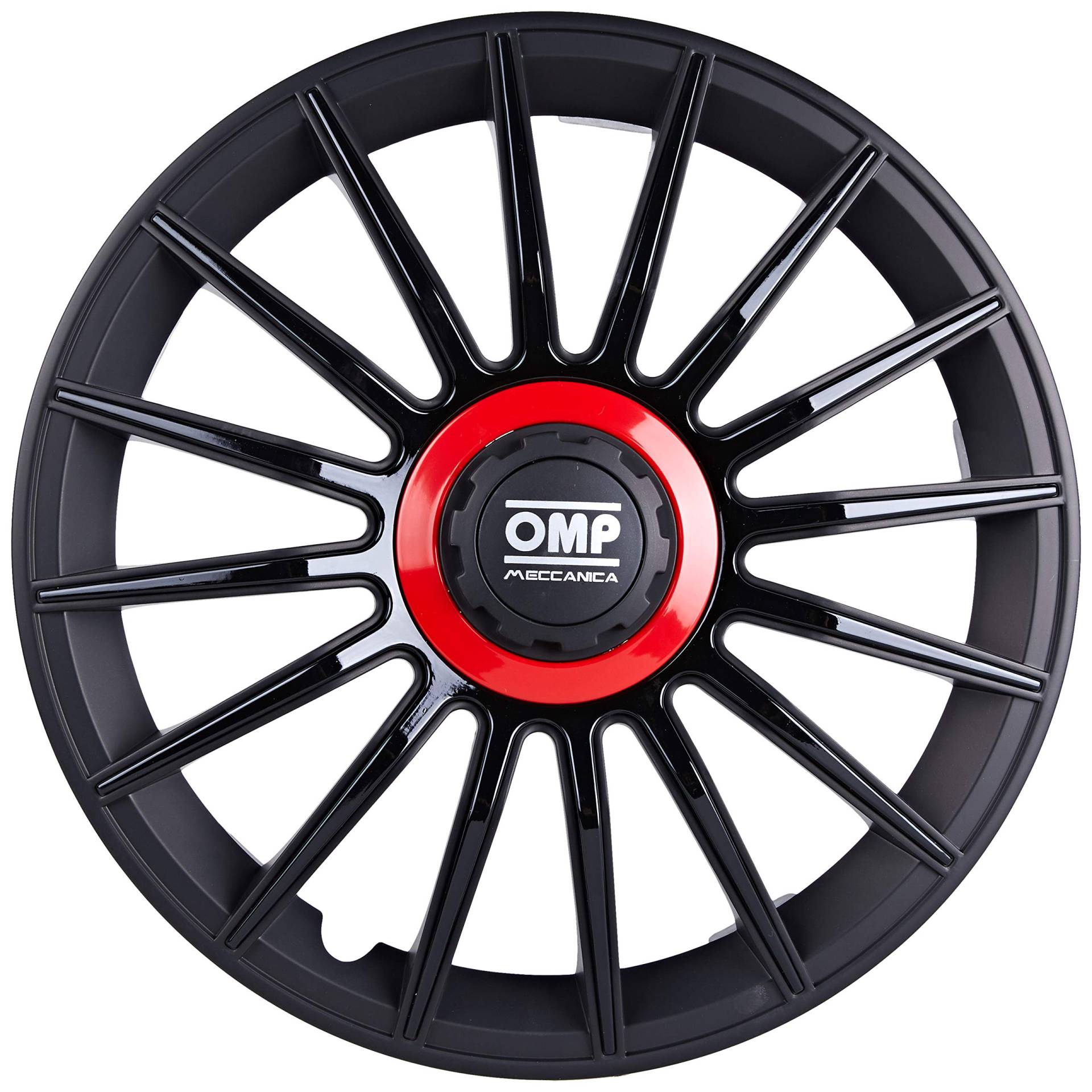 OMP OMP1318 Formula Universal 4 Stück Radkappen, Schwarz/Rot, 4 Stück, 13" von OMP