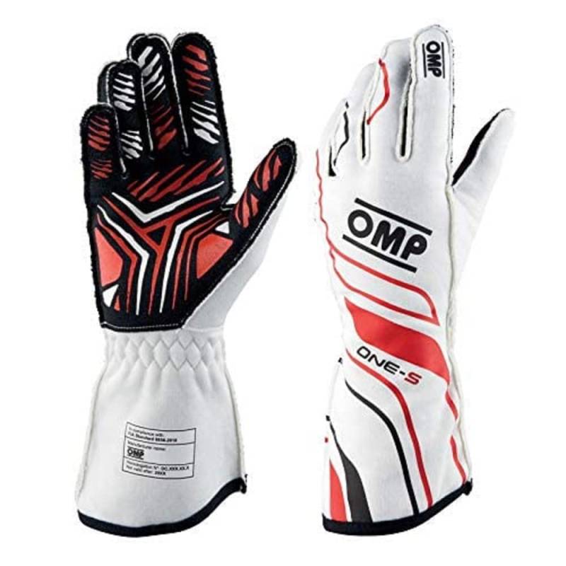 OMP ONE-S HANDSCHUHE WEISS GRÖSSE M FIA 8556-2018, Bianco von OMP