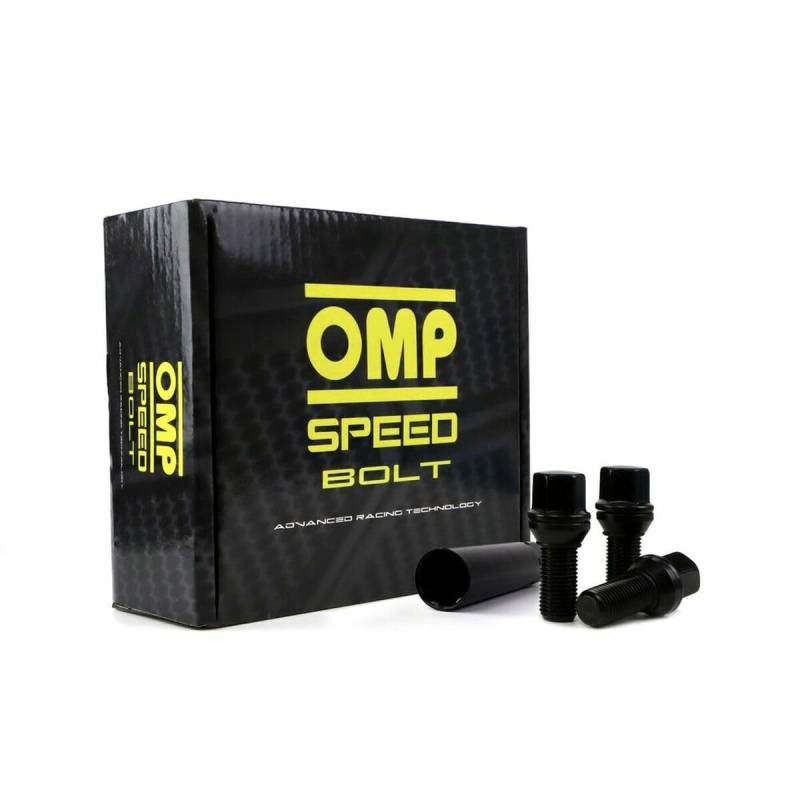 OMP SPEED Set Offset Schrauben für PKD DIN 10.9 Felgen, verstellbare Schrauben M14X1.50 SCHLÜSSEL 17/19 L: 28, schwarz Farbe von OMP