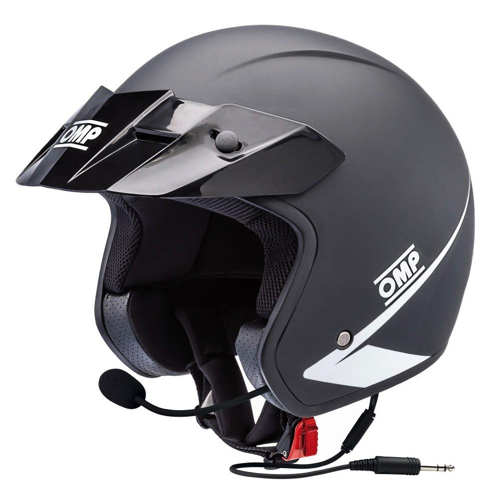 OMP Star-J Helm Matt schwarz grösse M Mit Intercom Stereo Kit, OMPsc607I170M von OMP