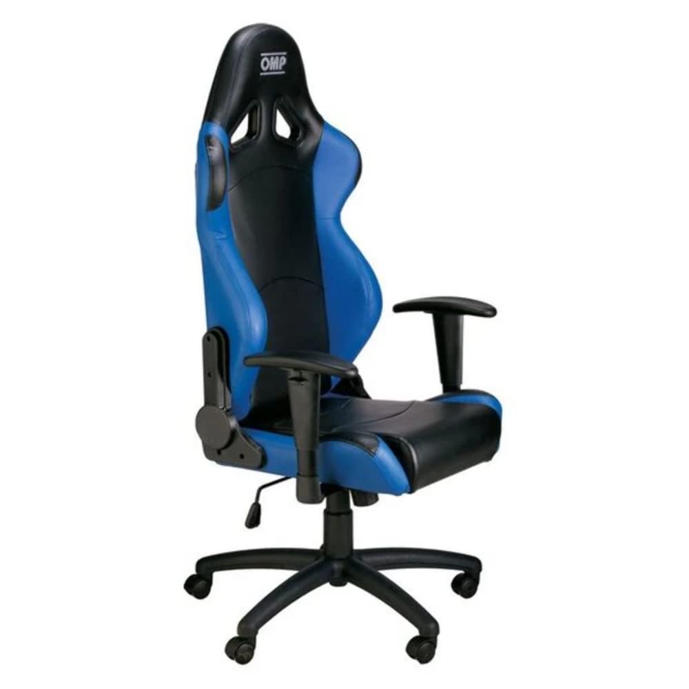 Omp Bürostuhl mit Armlehne Gaming Stuhl Schreibtischstuhl Chefsessel Racingstuhl Gaming, Schwarz/Blau von OMP