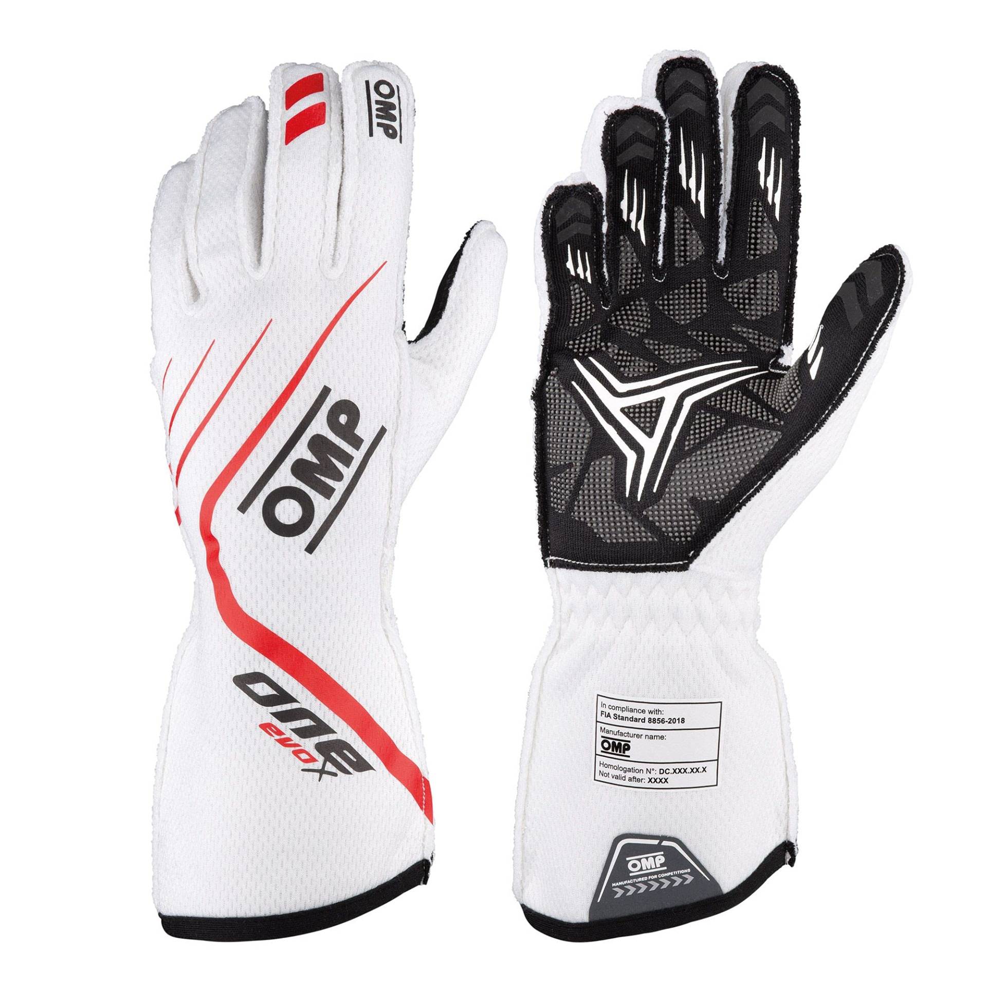 One EVO Handschuhe weiß Größe XL FIA 8856-2018 von OMP