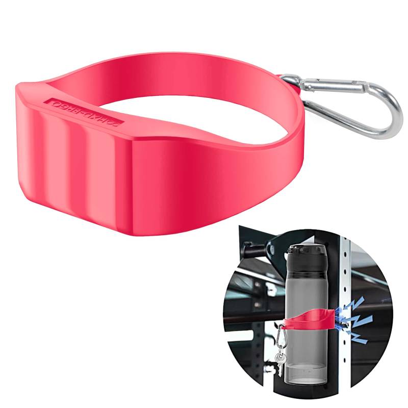 OMerima Gym sportflasche mobiler Kieselgel magnetischer flaschenhalter mit wasserflaschenclip, Sport Geschenke fitnessstudio Flasche zubehör Schwarz magnetbecherhalter (Rosa) von OMerima