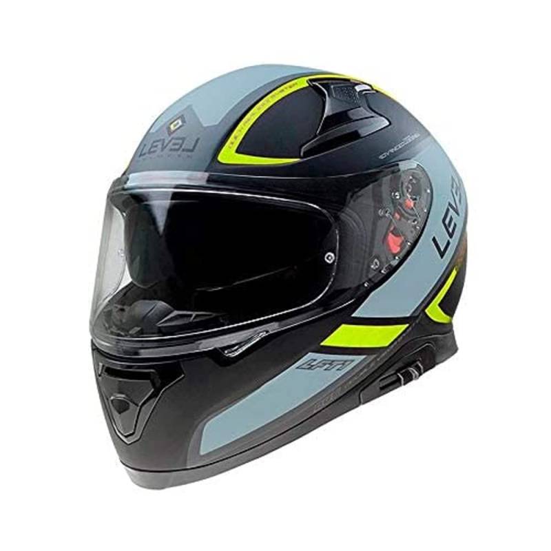 ON BOARD LEVEL HELMENTS Integralhelm Laevel LFT1 Touring Fluor, Unisex, 2XL, Schwarz matt/Gelb von ON BOARD