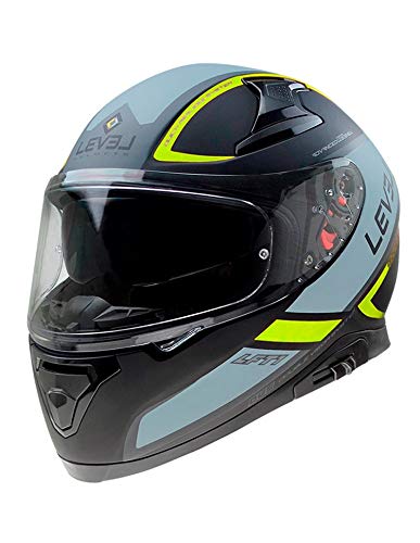 ON BOARD LEVEL HELMENTS Integralhelm Laevel LFT1 Touring Fluor, Unisex, L, Schwarz matt/Gelb von ON BOARD