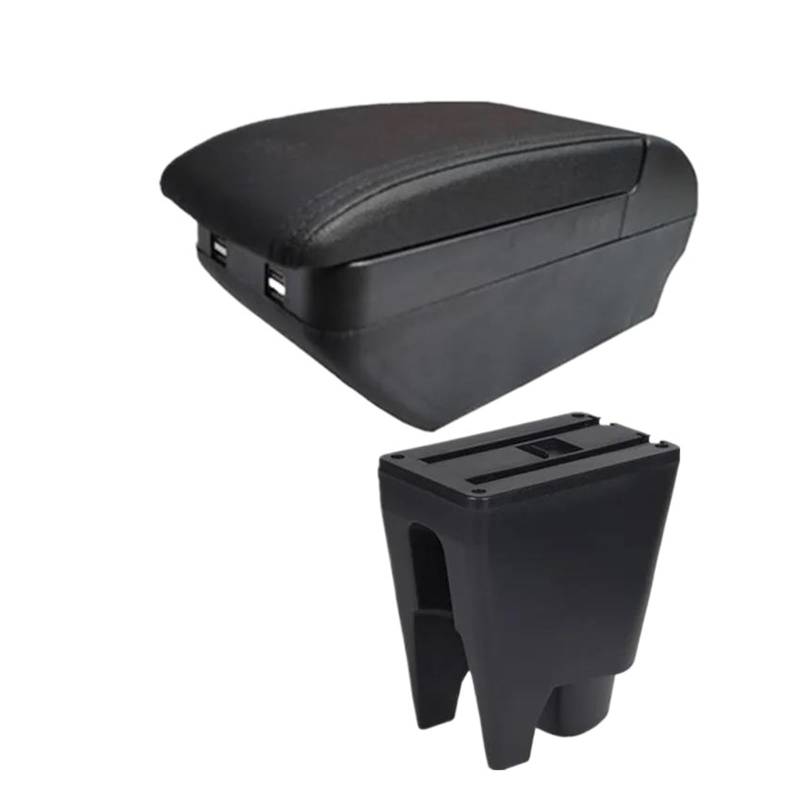 Auto Armlehnenbox Für Peugeot 107 Handschuhfach Autokonsole Armlehnenbox Aufbewahrungsbox Innenausstattung Aufbewahrungsbox(H schwarze Linie 4USB) von ONDAWR