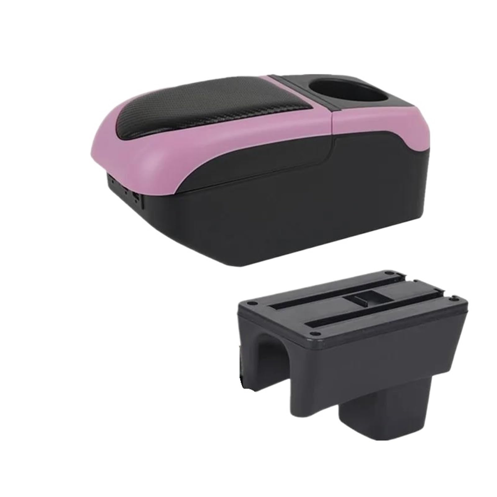 Auto Armlehnenbox Für Suzuki Für Swift 2005-2024 Auto Armlehnenbox Autozubehör Innendetails Aufbewahrungsbox Nachrüstteile Aufbewahrungsbox(S1 schwarz-rosa 6USB) von ONDAWR