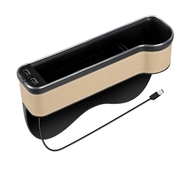 Auto Armlehnenbox Universal Aufbewahrungsbox Für Modellautos Mit USB Ladegerät Für Autositz Nahtaufbewahrung Sandwich Aufbewahrungsbox Aufbewahrungsbox(Beige B) von ONDAWR