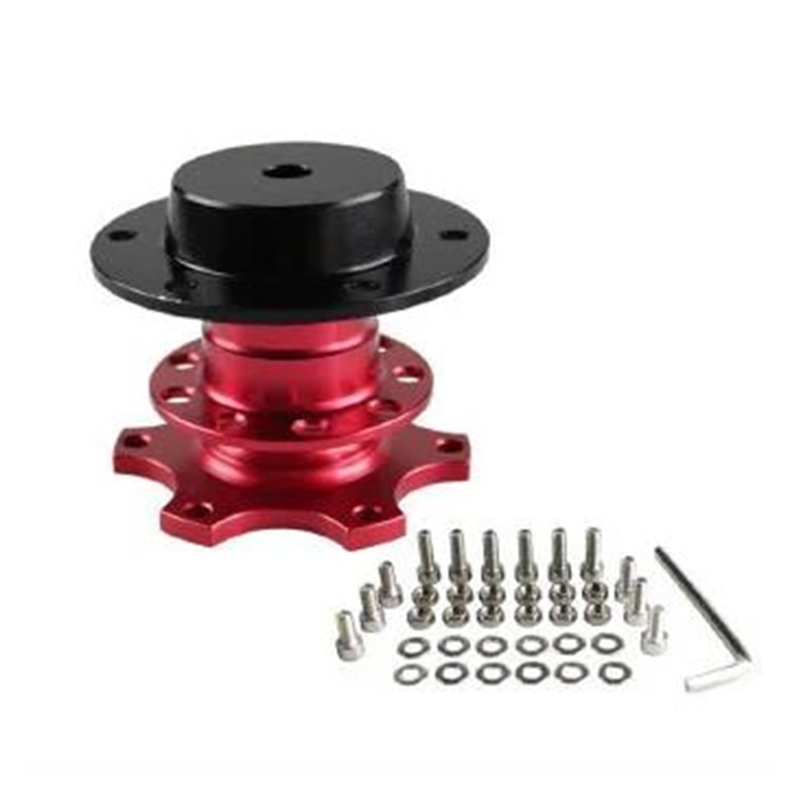 Autolenkrad Universelles Lenkrad Schnellspanner Naben Boss Kit Für 6 Loch Lenkradnabenadapter Steuerschalter Winkelsensor(Rot) von ONDAWR