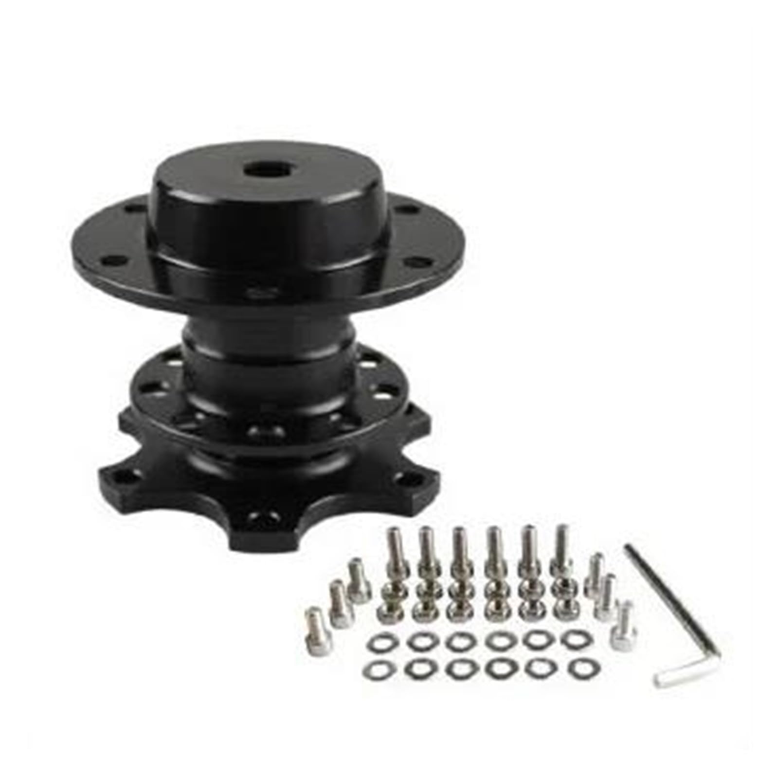 Autolenkrad Universelles Lenkrad Schnellspanner Naben Boss Kit Für 6 Loch Lenkradnabenadapter Steuerschalter Winkelsensor(Schwarz) von ONDAWR