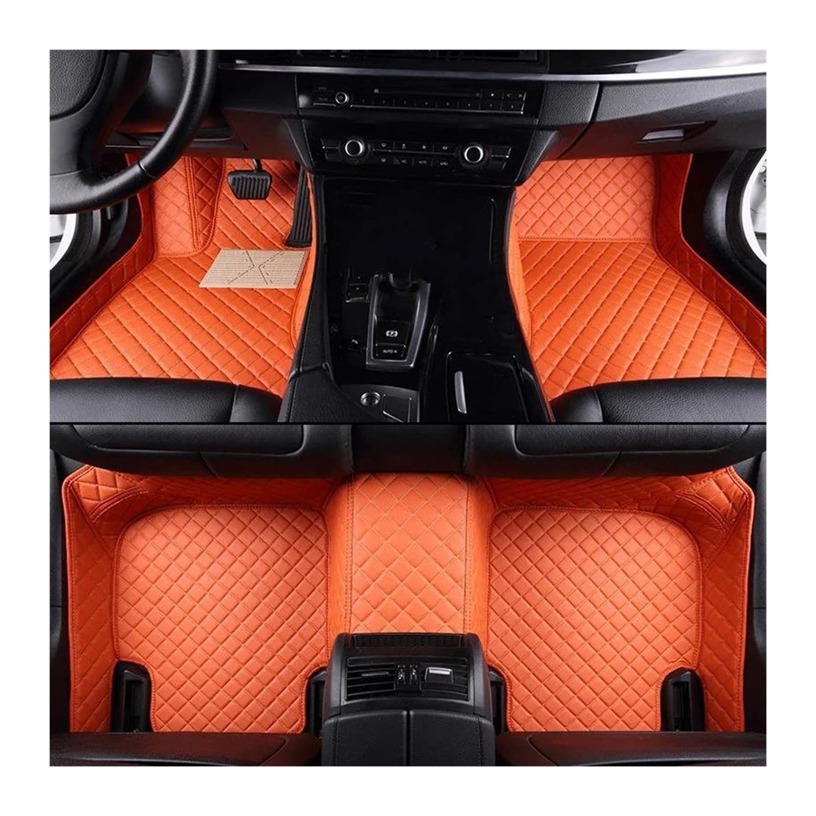 Teppich-Fußmatten Für Peugeot 208 A9 2012 2013 2014 2015 Automatten Komplettset Wasserdichtes Zubehör Auto Fußmatten(Orange) von ONDAWR