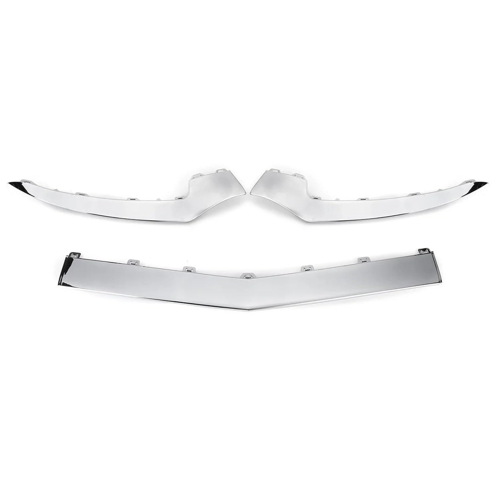 Frontspoiler Für Benz W207 Für E-Klasse E200 E350 2014-2016 3 Stücke Schwarz Auto Front Stoßstange Lip Splitter Diffusor Spoiler Schutz Abdeckung Auto Frontspoiler(Chrome Silver) von ONETREND