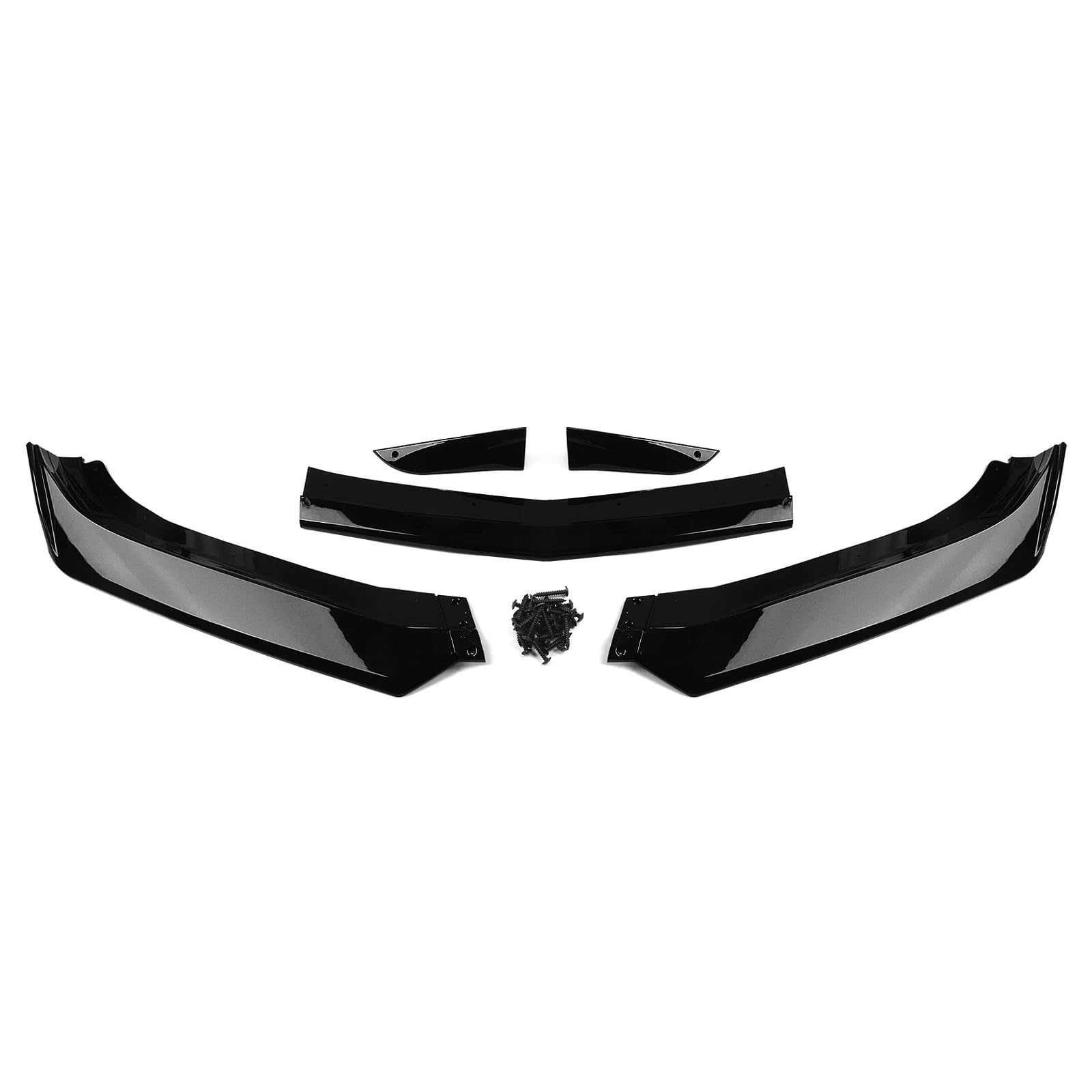 Frontspoiler Für Chevrolet Für Camaro Für SS 2016-2024 LS LT RS 2019-2024 Frontschürze Spoiler Lip Unteren Splitter Schutz Platte Schutz Bord Auto Frontspoiler(Glossy Black) von ONETREND