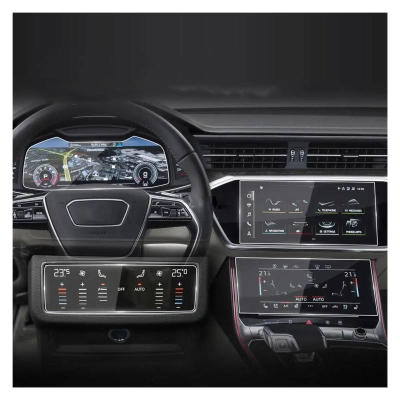 Für A6 C8 4K Für A7 4K8 2019~2021 Auto GPS-Navigationsinstrument AC Kratzfestes Zubehör Displayschutz Aus Gehärtetem Glas Navigation Glas Displayschutzfolie von ONETREND