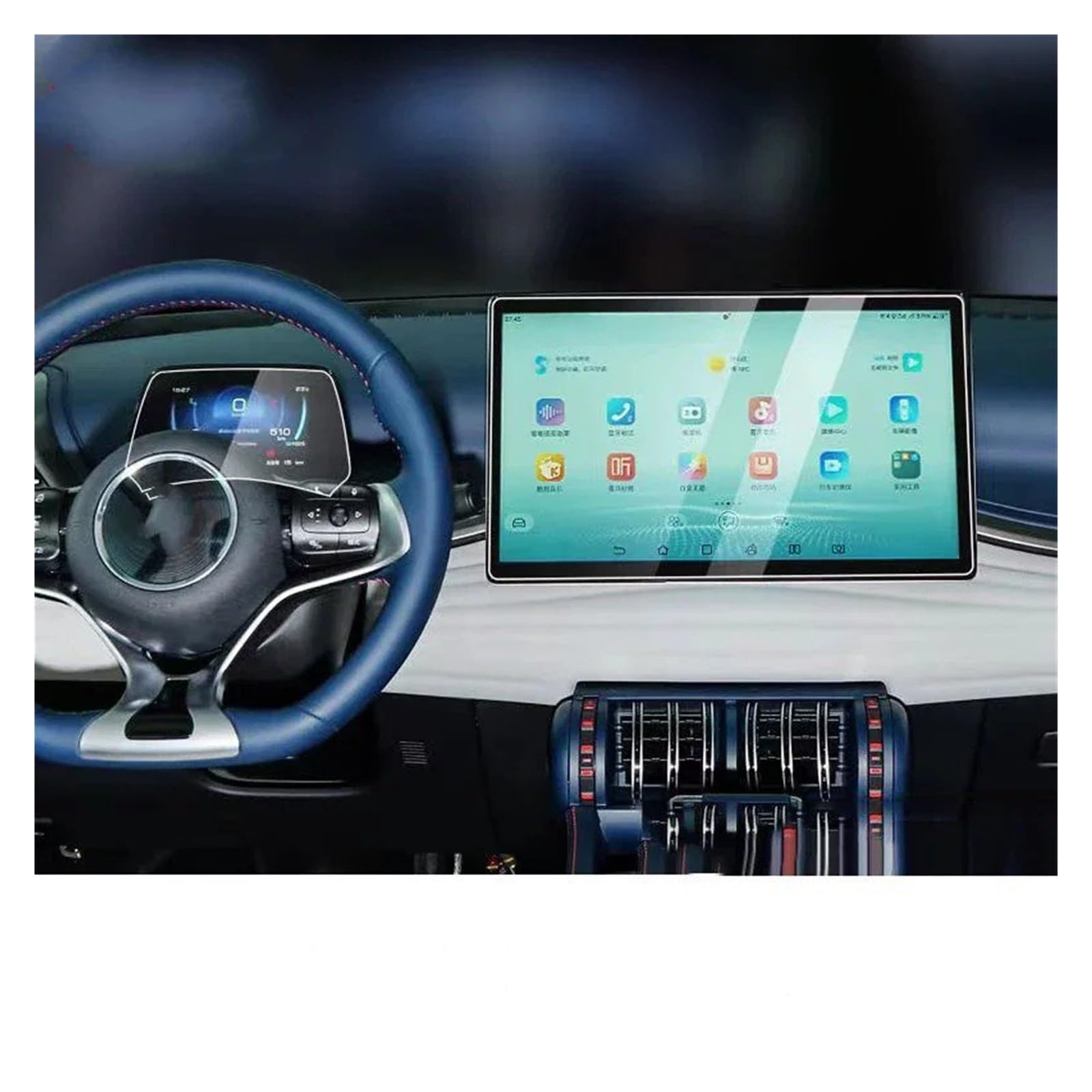 Für BYD Für Atto 3 Für Yuan Für Plus 2022-2023 Gehärtetes Glas Film Displayschutzfolie Instrument Navigation Schutzhülle Autozubehör Navigation Glas Displayschutzfolie(15.6 inch 1set) von ONETREND