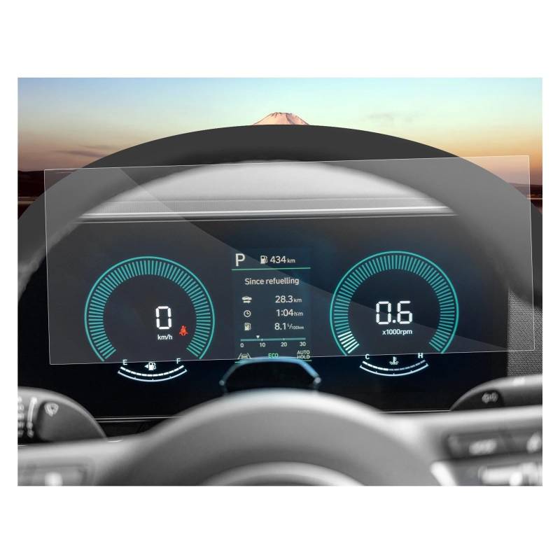 Für Hyundai Für Kona SX2 2023 2024 Auto Multimedia Radio Display Auto Innen LFOTPP Nano Screen Protector Navigation Glas Displayschutzfolie(Instrument Film) von ONETREND