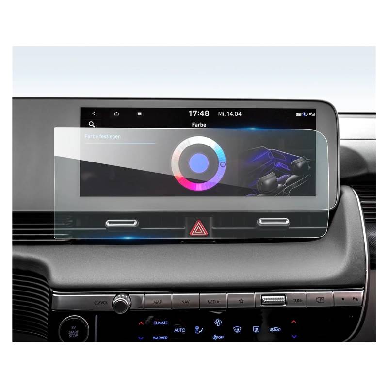 Für Ioniq 5 2021-2023 2024 12-Zoll-Auto-Multimedia-Radio-Displayschutzfolie Auto-Innenausstattung Navigation Glas Displayschutzfolie(Left Hand Drive) von ONETREND