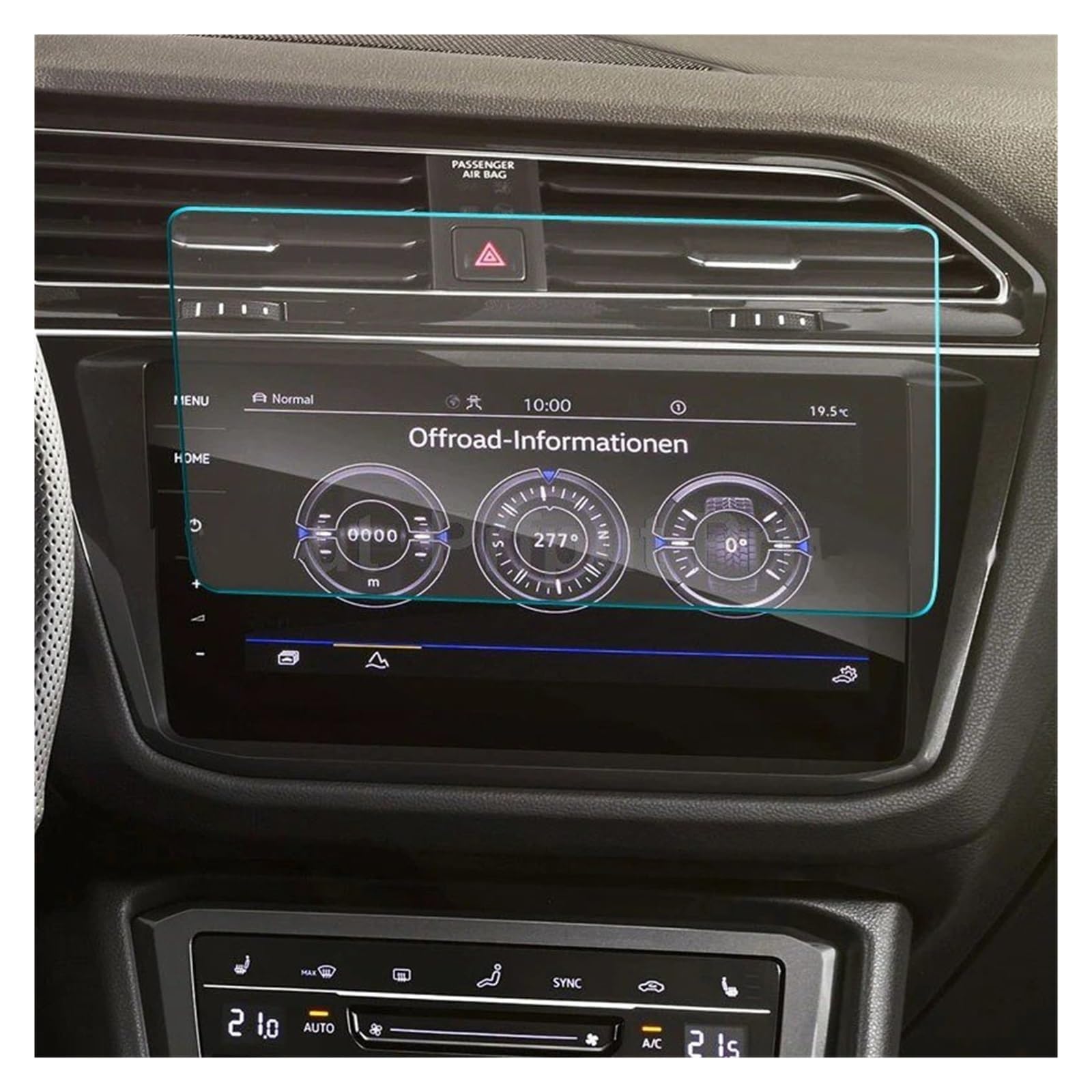 Für Tiguan Für Allspace 2022 Dashboard Auto Navigtion Gehärtetem Glas LCD Screen Schutz Film Aufkleber Schutz Navigation Glas Displayschutzfolie(for GPS) von ONETREND