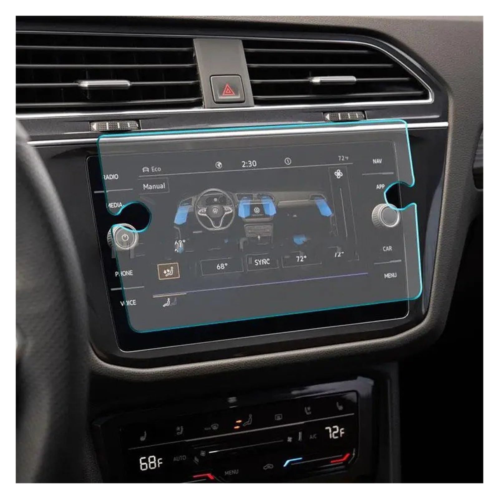Für Tiguan Für SEL 2021 2022 Auto Digital Cockpit Infotainment Zentrale Steuerung Film Gehärtetem Glas Displayschutzfolie Navigation Glas Displayschutzfolie(8 inch) von ONETREND