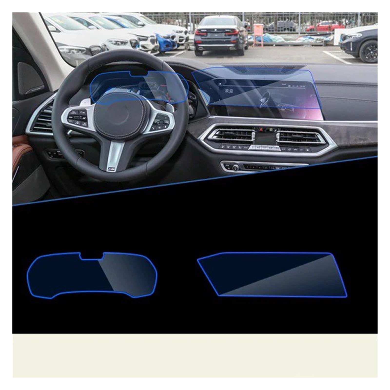 Für X5 Für MK4 G05 2019~2022 Autonavigationsinstrument Auto Rücksitzanzeige Film Touch Vollbildschutz Gehärtetes Glas Navigation Glas Displayschutzfolie(A GPS and Instrument) von ONETREND