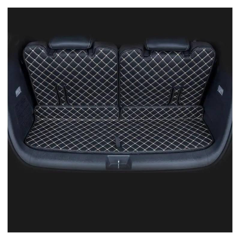 Kofferraummatte Für BYD M6 2024 2025 Sieben Sitze Auto All Surrounded Heckkofferraummatte Cargo Boot Liner Tray Heckkofferraum Gepäckzubehör kofferraummatten(3pcs Black beige) von ONETREND