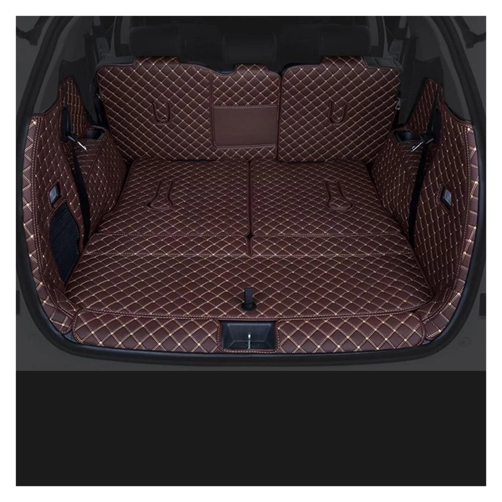 Kofferraummatte Für BYD M6 2024 2025 Sieben Sitze Auto All Surrounded Heckkofferraummatte Cargo Boot Liner Tray Heckkofferraum Gepäckzubehör kofferraummatten(Full Set Coffee) von ONETREND