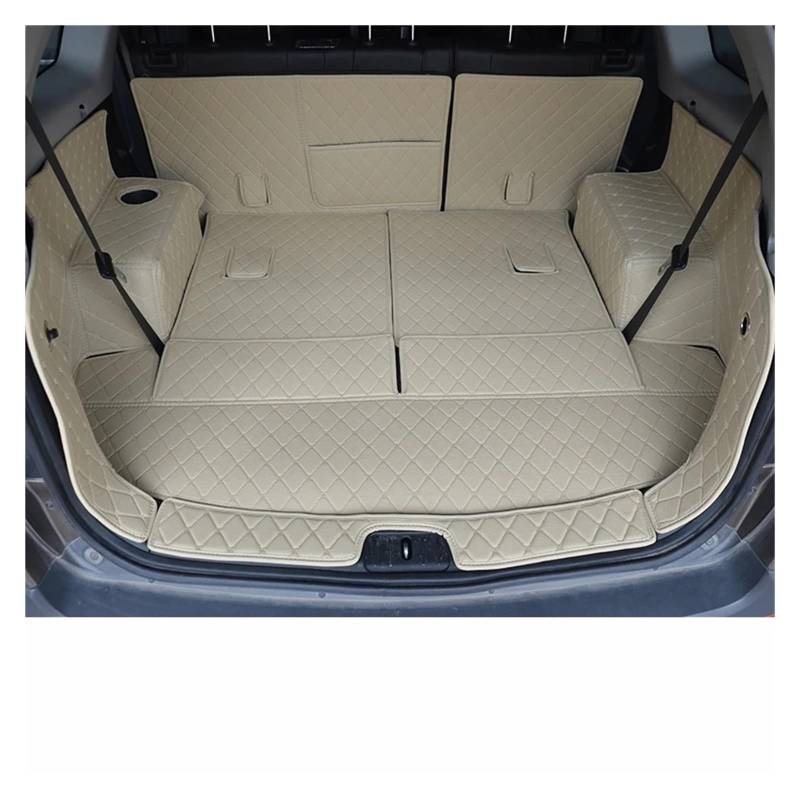 Kofferraummatte Für Chevrolet Für Captiva 7 Sitze Kofferraummatten Leder Cargo Liner Boot Teppiche Hinten Innen Dekoration Zubehör kofferraummatten(Beige) von ONETREND