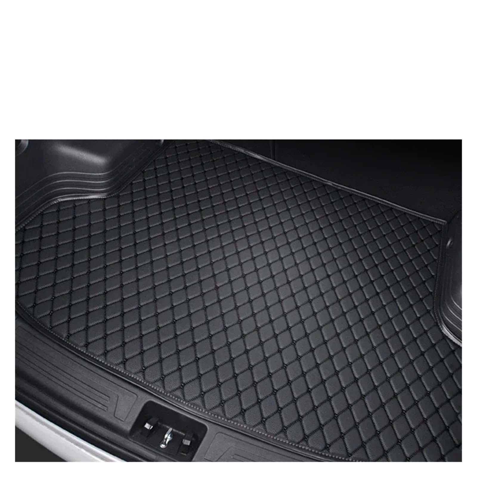 Kofferraummatte Für Hyundai Für Creta IX25 2015 2016 2017 2018 2019 Auto Kofferraummatten Cargo Liner Auto Innenausstattung Ersatz Wasserdicht Kofferraummatten(Black with Black) von ONETREND