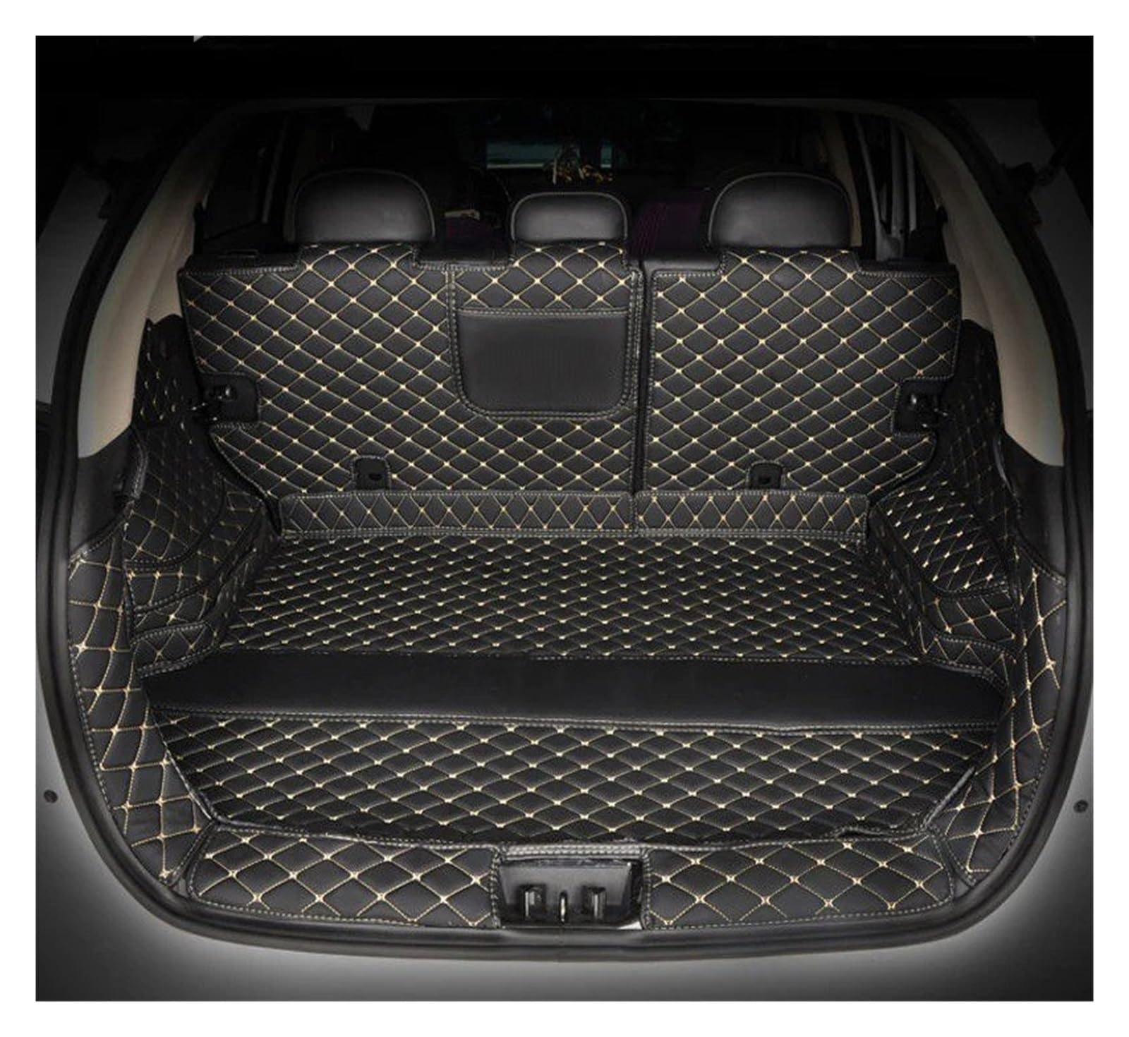 Kofferraummatte Für Suzuki Für Vitara 2015 2016 2017 2018 2019 2020 Auto-Styling Auto Hinten Kofferraumwanne Kofferraumwanne Cargo Mat Tray kofferraummatten(Black beige) von ONETREND