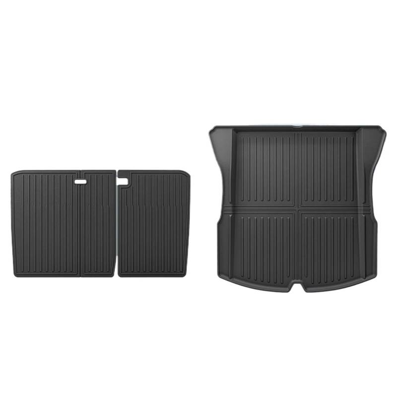 Kofferraummatte Für Tesla Für Modell 3 Für Highland 2024 Rücksitzlehne Schutzpolster Kofferraummatte Cargo Liner Anti-Kick-Pad Autozubehör kofferraummatten(Trunk mat 3pcs) von ONETREND