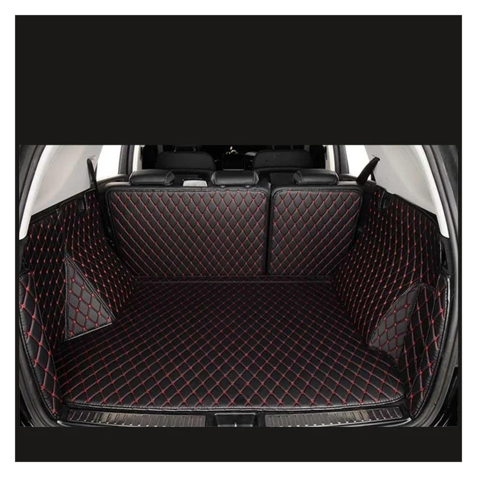 Kofferraummatte Für X1 2010 2011 2012 2013 2014 Auto Fracht Hinten Boot Liner Kofferraum Matte Teppich Schutz Innen Zubehör Custom Pads kofferraummatten(Enclosed Black Red) von ONETREND