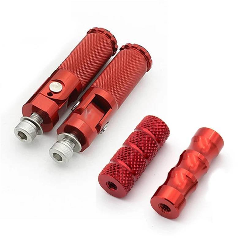 Motorrad Fußrasten Für Kawasaki Motorrad Klappbare Fußstützen Fußrasten Fußstützen Pegs Pedale Set Motorrad Zubehör Fußrasten Motorradfür(Red Set) von ONETREND