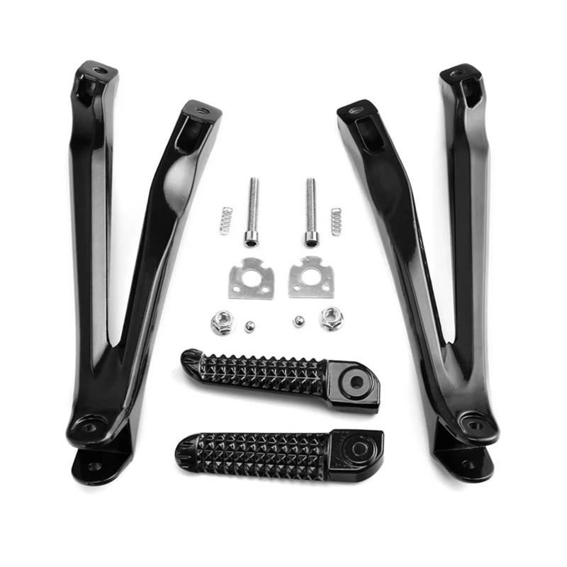 Motorrad Fußrasten Für YZF R1 Für YZFR1 2004 2005 2006 2007 2008 Hinten Fußrasten Fußrasten Halterung Set Motorrad Fußrasten Motorradfür(Gloss Black) von ONETREND