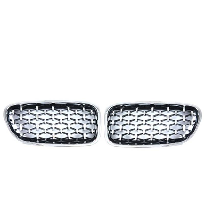 Nierengrill Für 5 Series F10 F11 2010-2017 Kühlergrill Mitte Net Grills Montage Rahmen Abdeckung Außen Bodykit Teile Auto Zubehör Frontrippengrill(Silver Style) von ONETREND