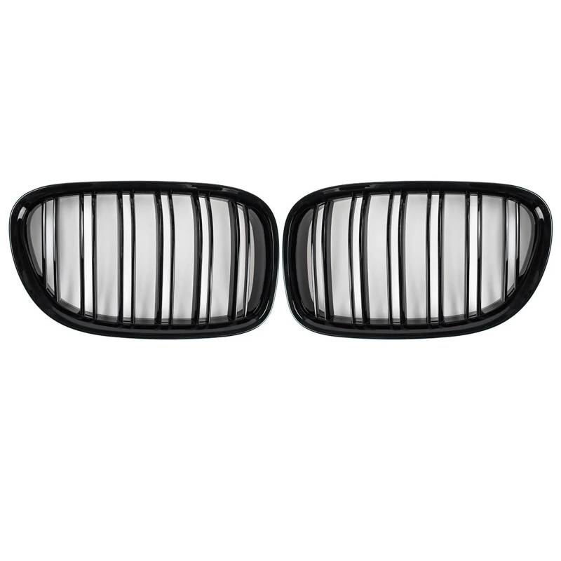 Nierengrill Für 7er F01 F02 F03 F04 2009–2015 Frontgrill Nierenhaubengrill Glänzend Schwarz Auto-Frontnierengrill Doppellamellengrills Frontrippengrill von ONETREND