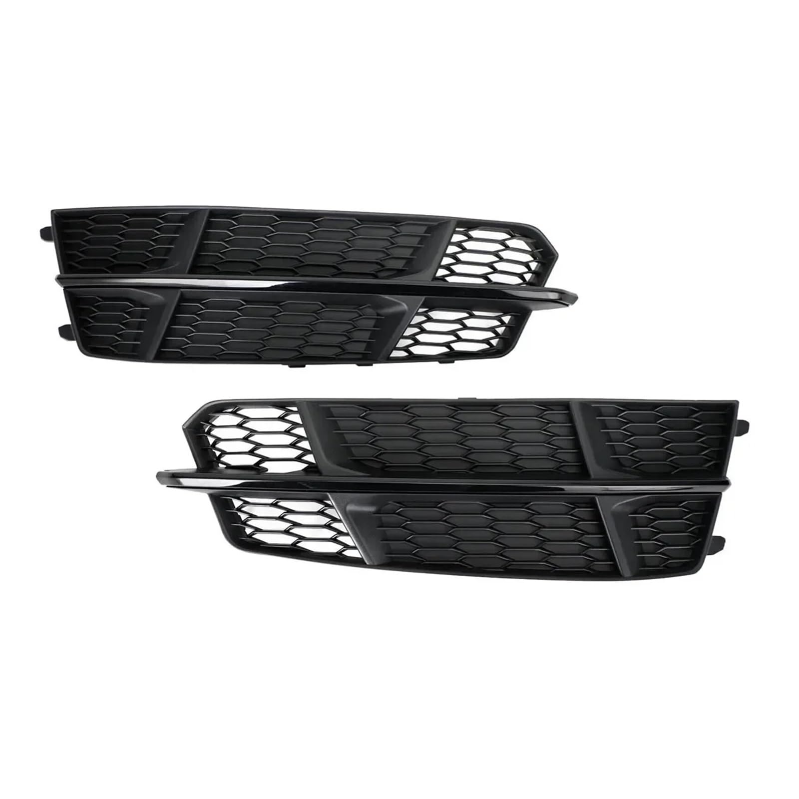 Nierengrill Für A6 C7 Für S-Linie 2015 2016 2017 2018 Nebel Licht Racing Grille Abdeckung 1 Paar Auto Waben Hex Nebel Lampe Kühlergrill Grill Frontrippengrill(Glossy Black) von ONETREND