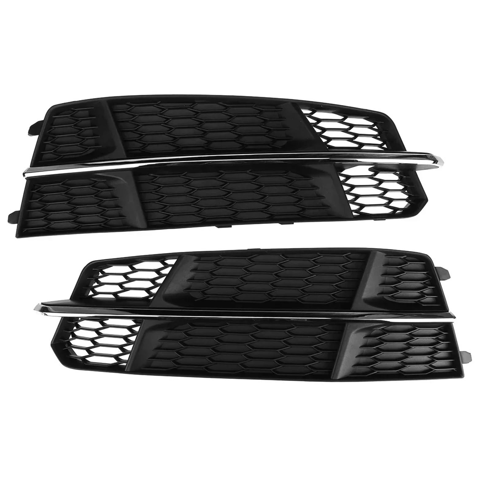 Nierengrill Für A6 C7 Für S-Linie 2015 2016 2017 2018 Nebel Licht Racing Grille Abdeckung 1 Paar Auto Waben Hex Nebel Lampe Kühlergrill Grill Frontrippengrill(with Chrome) von ONETREND