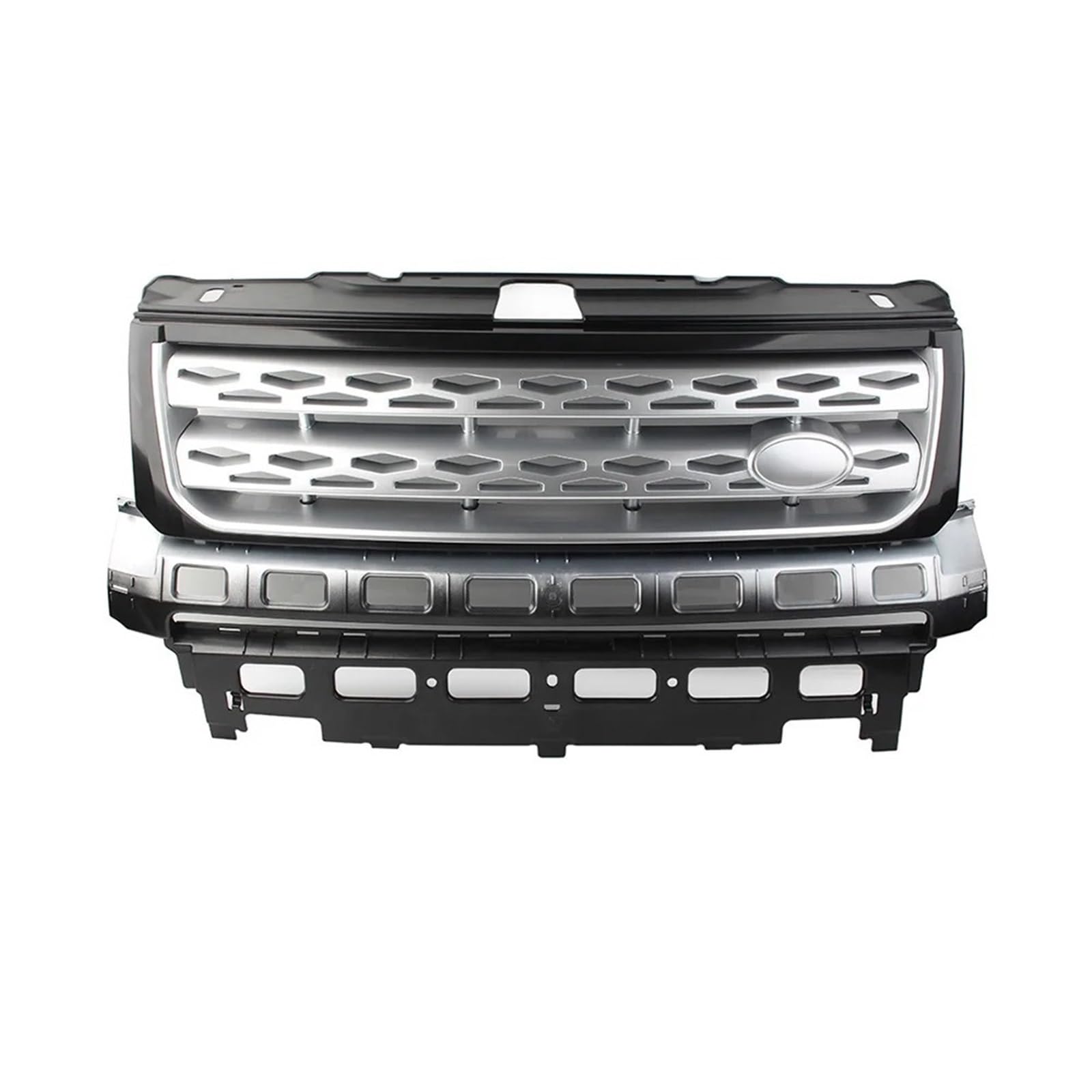 Nierengrill Für Land Für Rover Für Freelander 2 LR2 2010 2011 2012 2013 2014 2015 2016 Auto Zubehör Teile Für ABS Frontgrill Stoßstange Mesh Grill Frontrippengrill(Black Silver Silver) von ONETREND