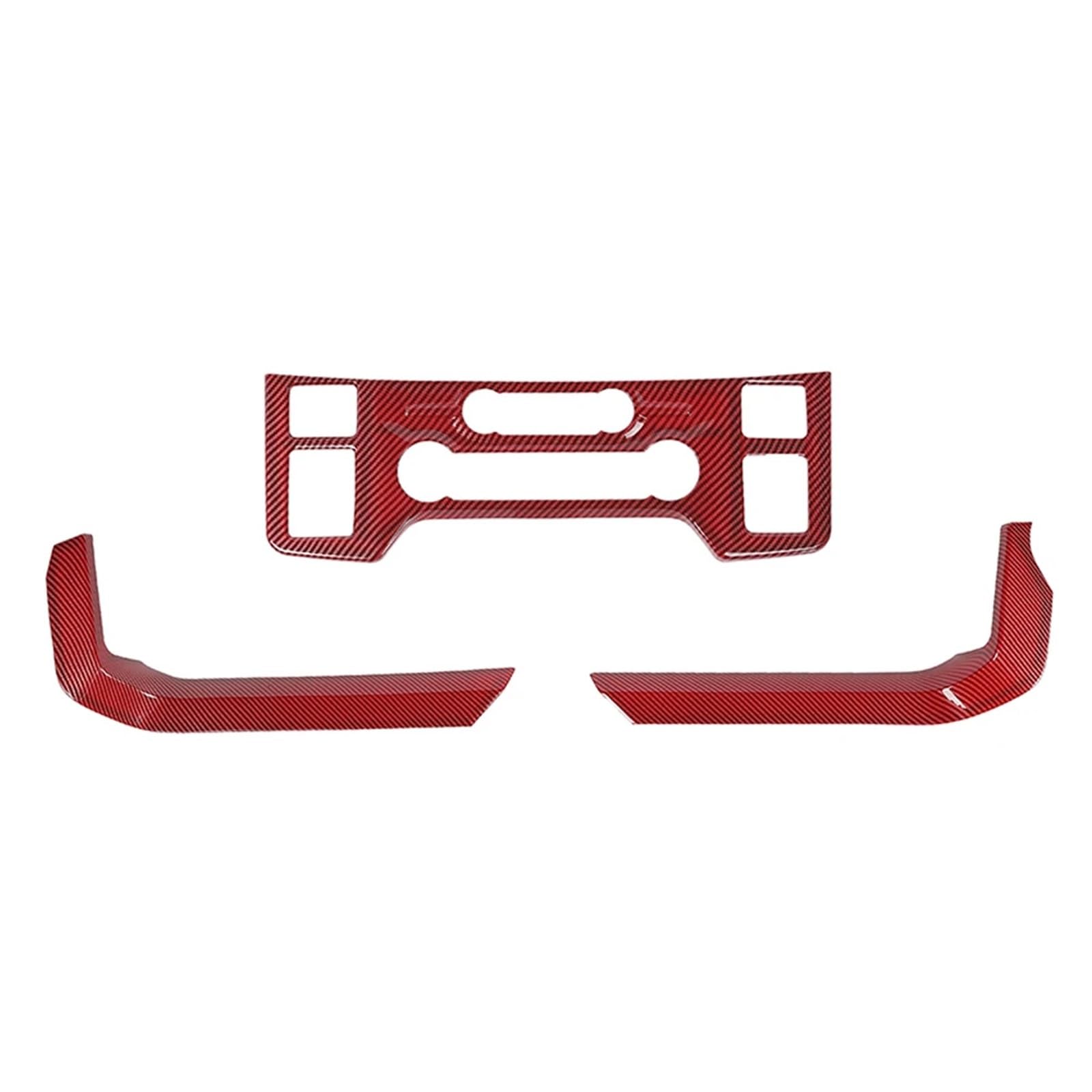 PanelMittelkonsole Für Ford Für F150 2021 2022 2023 Innenausstattung ABS 3-PACK Klimaanlage Schalter Bedienfeld Zweiseitige Gangschaltung Abdeckung Trim Mittelkonsole Verkleidung(Red Carbon FibreLook) von ONETREND