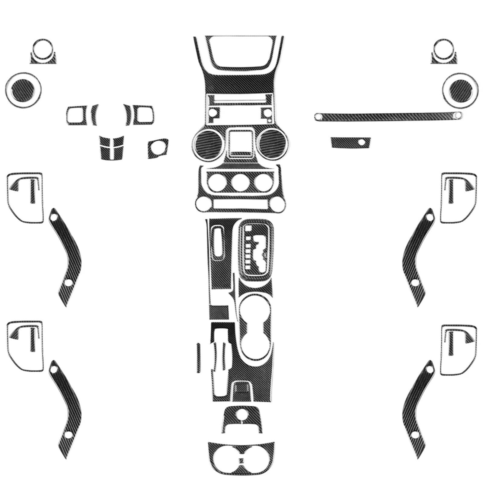 PanelMittelkonsole Für Jeep Für Wrangler JK 2011-2017 Kohlefaser-Zentralklimaanlagen-Bedienfeldverkleidung Autoinnenausstattung Aufkleber Mittelkonsole Verkleidung(LHD and RHD) von ONETREND