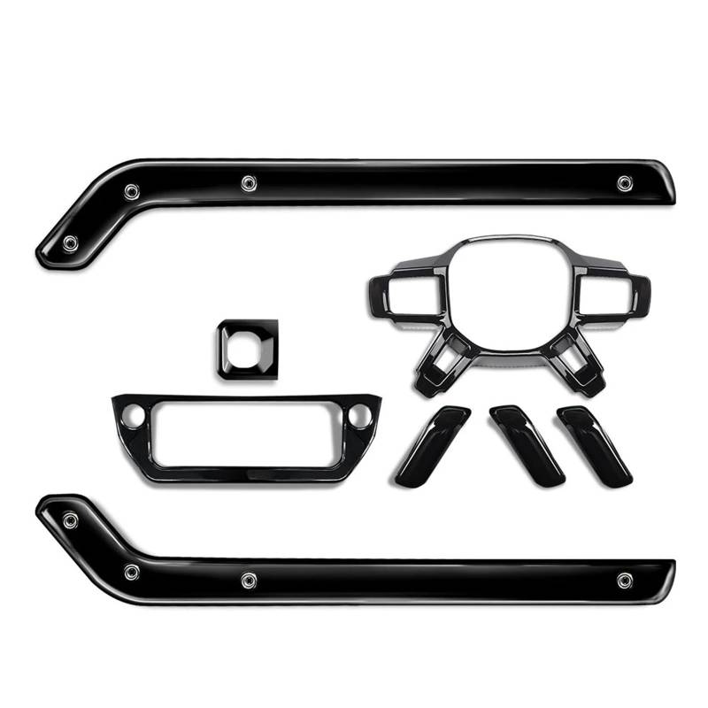 PanelMittelkonsole Für Land Für Rover Für Defender Auto Zentrale Steuerung Zierleisten Getriebe Armlehne Panel Dekoration Aufkleber Innen Auto Zubehör Mittelkonsole Verkleidung(1set Glossy Black) von ONETREND