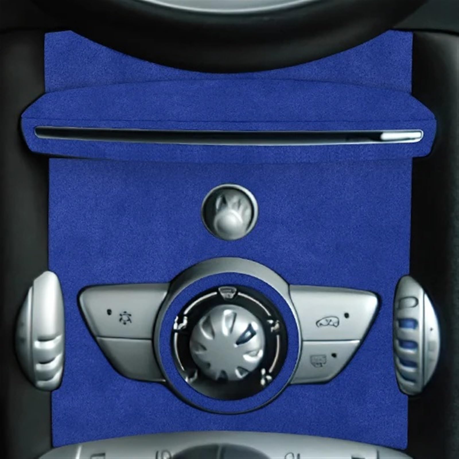 PanelMittelkonsole Für Mini Für Cooper Für Clubman R55 R56 R57 Zubehör Auto Zentrale Steuerung Knopf Panel Abdeckung Aufkleber Innenverkleidung Italien Wildleder Mittelkonsole Verkleidung(Blue without von ONETREND