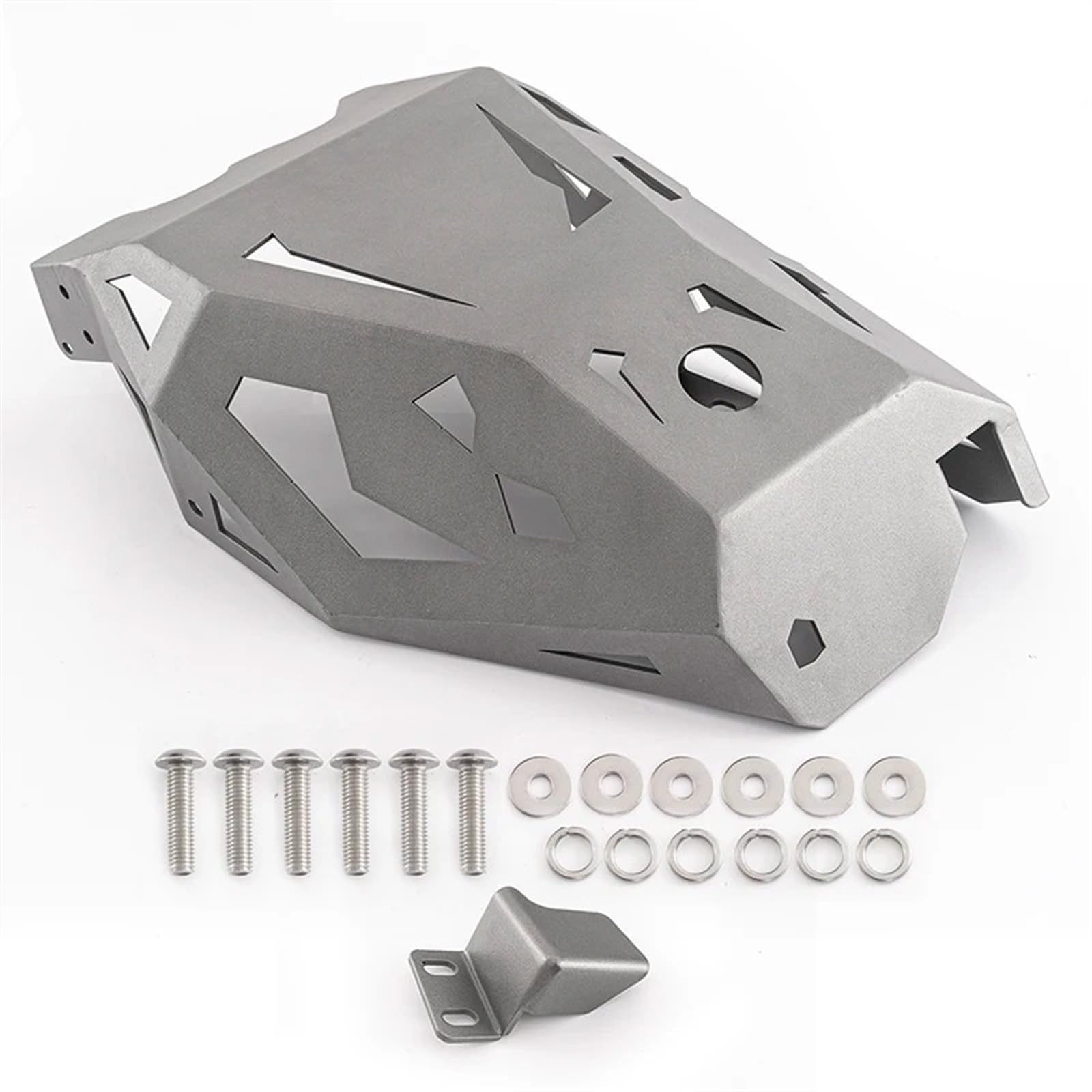 Schutzabdeckung Motorradmotoren Für Ducati Für DesertX 2022 2023 Unter Motor Schutz Schutz Abdeckung Bash Guards Sumpf Platte Skid Platte Motorrad Aluminium Motor Abdeckung(Silver) von ONETREND