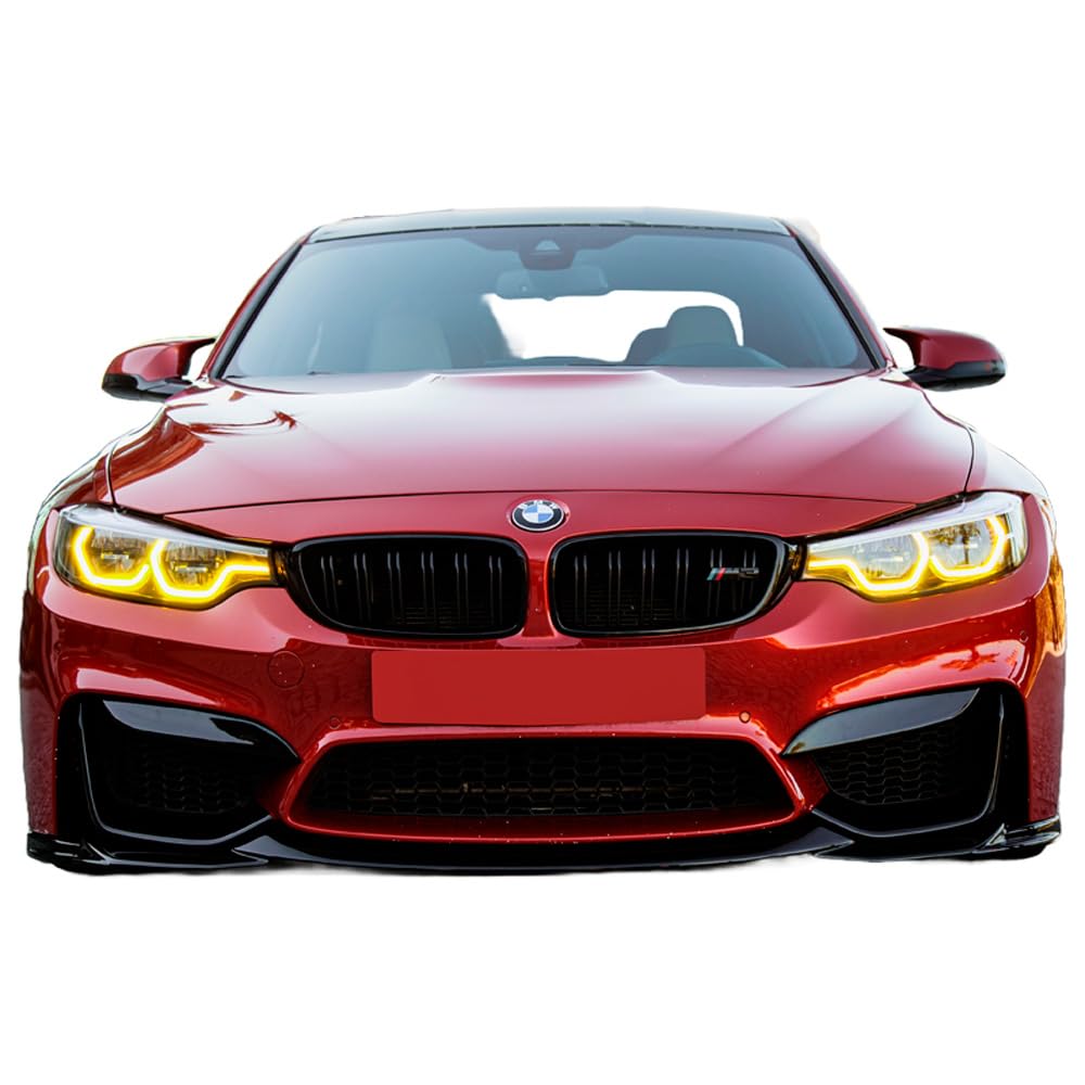 Frontflaps kompatibel mit BMW M4 F82 / M3 F80 2014-2021 Schwarz Glänzend von ONEWAY AUTO ACCESSORIES