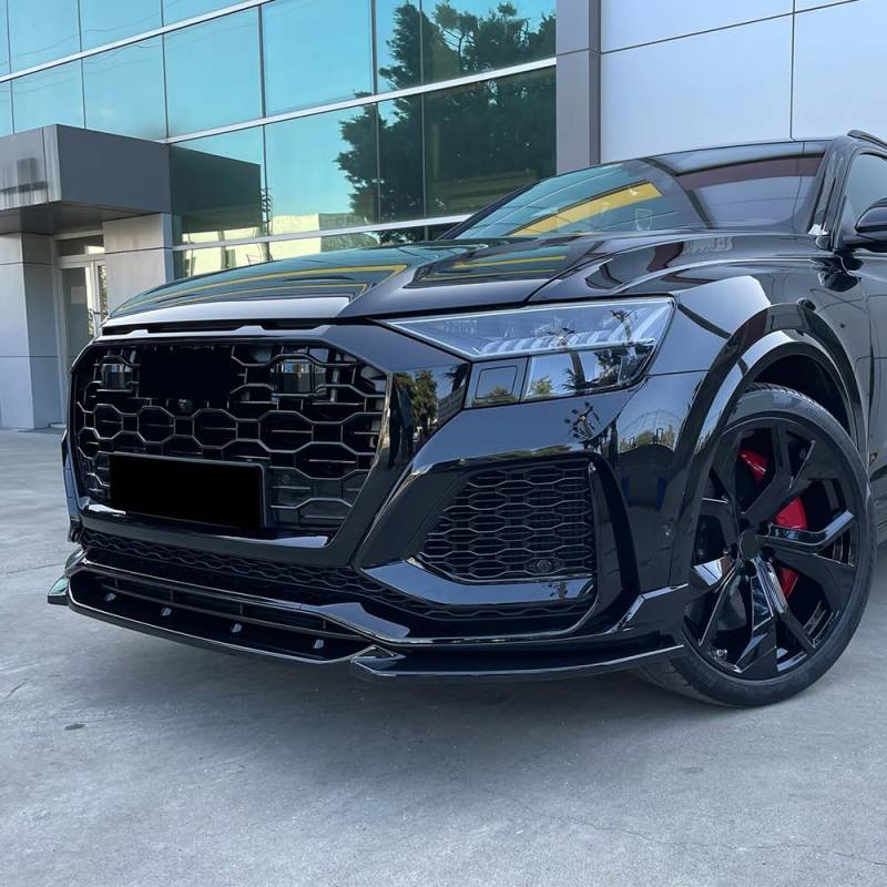 Frontlippe Frontspoiler kompatibel mit Audi RS Q8 Mk1 2019+ mit ABE TÜV Schwarz Glänzend von ONEWAY AUTO ACCESSORIES