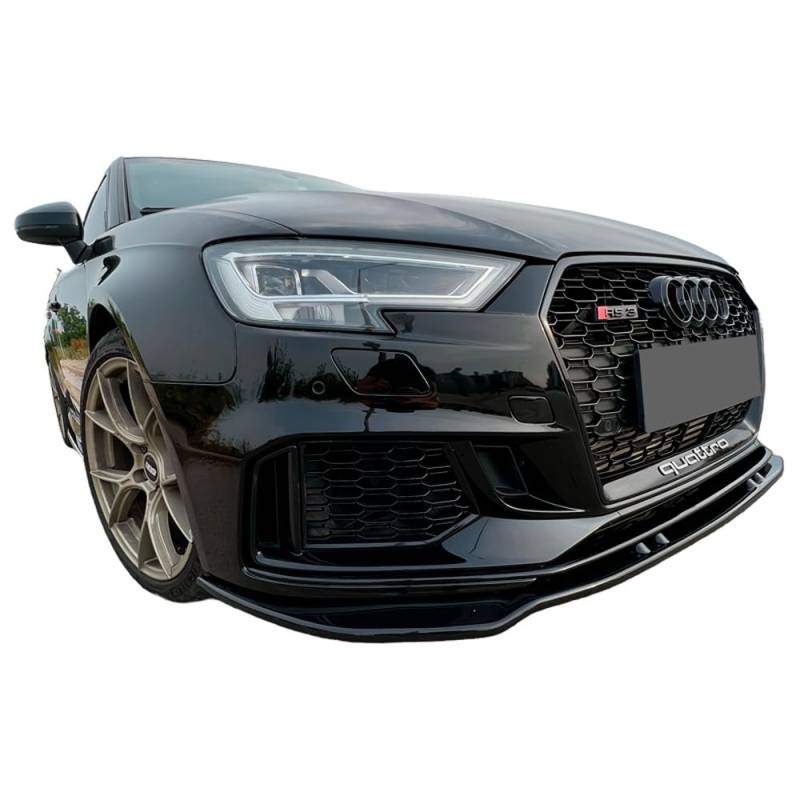 Frontlippe Frontspoiler kompatibel mit Audi RS3 8V Facelift Sportback 2017 bis 2019 v3 mit ABE TÜV Schwarz Glänzend von ONEWAY AUTO ACCESSORIES