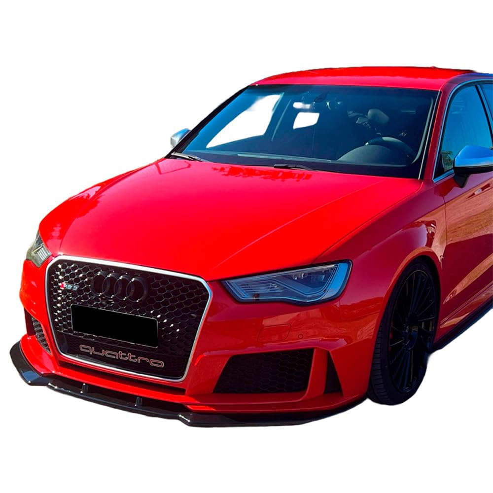 Frontlippe Frontspoiler kompatibel mit Audi RS3 8V Sportback 2015 bis 2016 mit ABE TÜV Schwarz Glänzend von ONEWAY AUTO ACCESSORIES