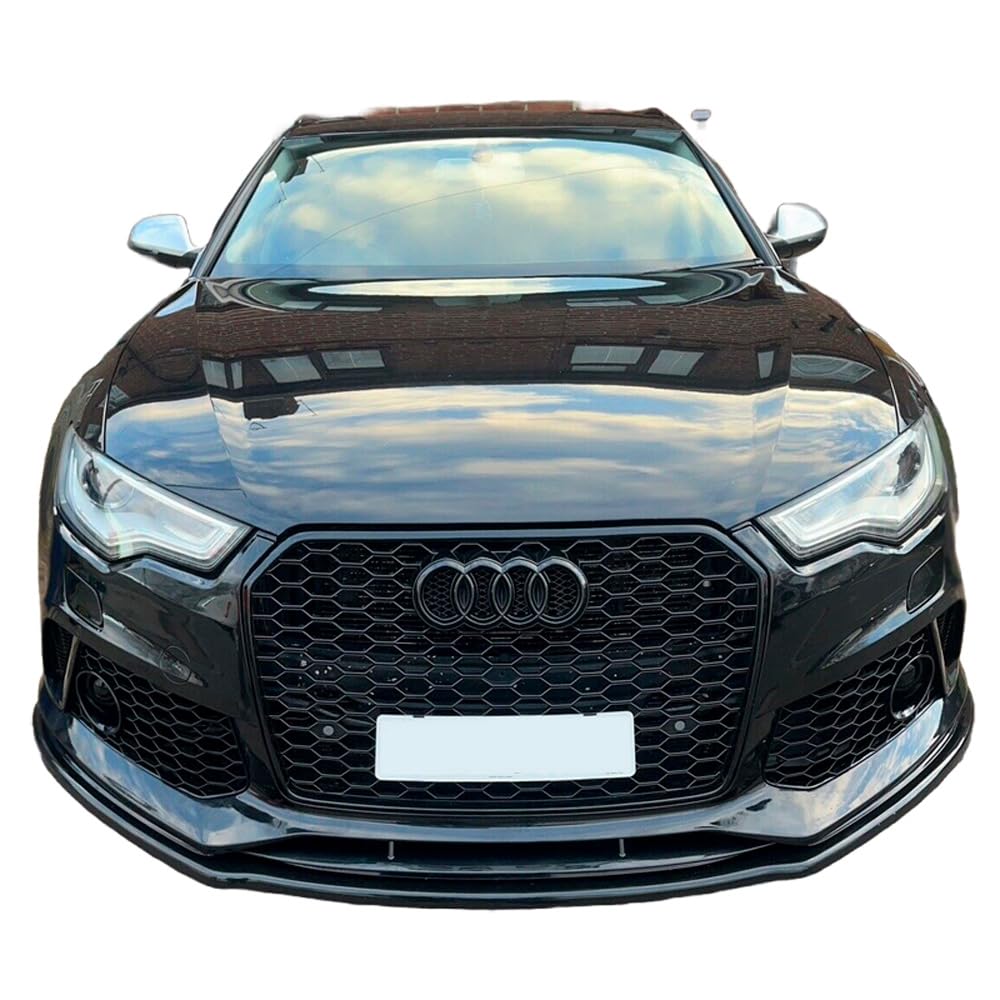 Frontlippe Frontspoiler kompatibel mit Audi RS6 C7-C7 Facelift 2013-2017 mit ABE TÜV Schwarz Glänzend von ONEWAY AUTO ACCESSORIES